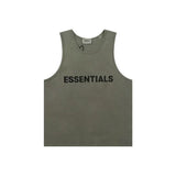 FOG short sleeved FEAR OF GOD double line ESSENTIALS chest letter sleeveless vest base shirt men's T-shirt (5)