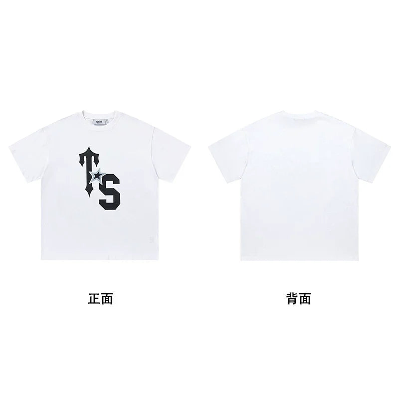 Trapstar short-sleeved T-shirt summer 2025 new letter print men and women casual loose round neck European and American trendy ins (37)