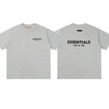 ESSENTIALS Short sleeved T-shirt European and American High Street FOG Double Line Men's and Women's American Trendy Brand Pure Cotton Round Neck Loose Set (9)