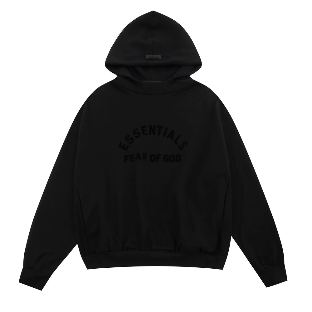 FOG double line heavyweight high street trendy brand hooded sweatshirt with plush loose sweatshirt jacket suitable for men and women, youthful and popular style (26)