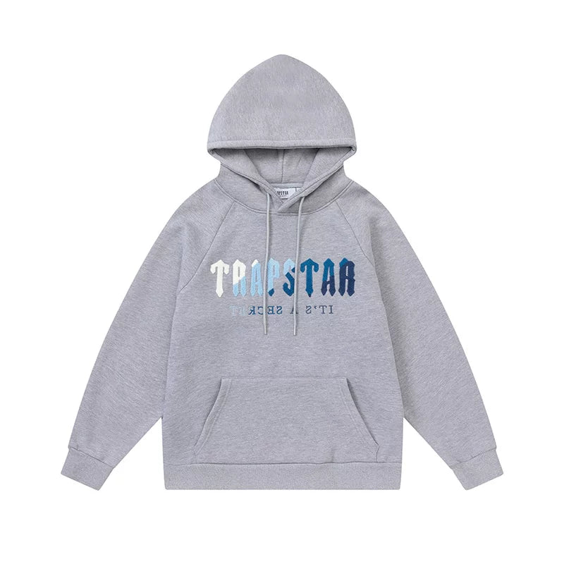 Trapstar niche trendy brand sweatshirt trousers sports leisure suit men and women couple autumn and winter plus velvet letter embroidery (40)