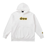 Drew House Classic Logo White Unisex Oversized Fleece Hoodie