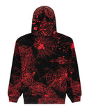 Sp5der AOP V2 Zip Up Hoodie Black