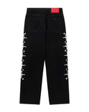Sp5der Web Stone Denim Pants Black