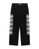 Sp5der Web Stone Denim Pants Black