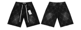 Vale Forever Black Laser-Etched Diamond Denim Shorts