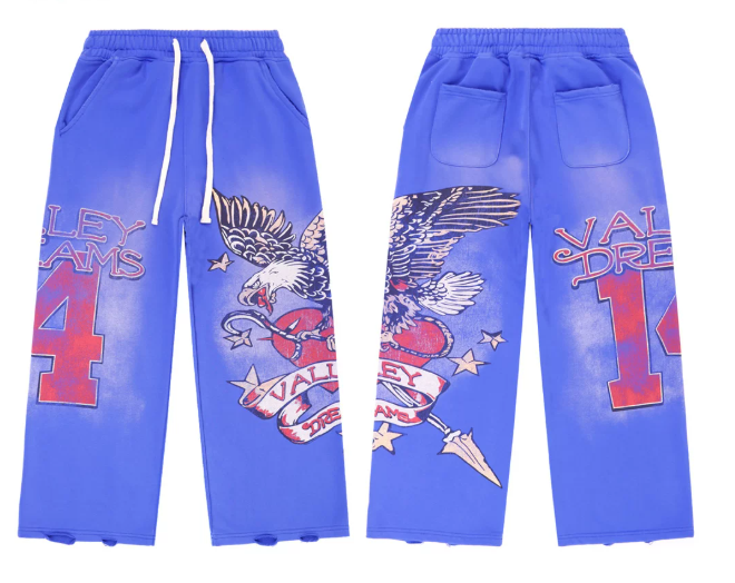 Vale Forever Blue Nostalgia Eagle Graphic Tracksuit Set