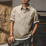 #MS-SJ-Q1-6031# American workwear collared short-sleeved T-shirt