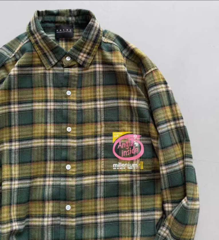 False Perception Angle Inside Plaid Flannel Shirt