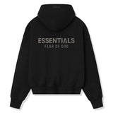 Fear Of God Essentials Classic Fleece Jet Black Hoodie (FW25)
