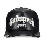 Godspeed Forever Black Leather Trucker Hat